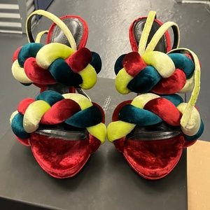 Marco De Vincenzo Braided Multicolor Heels